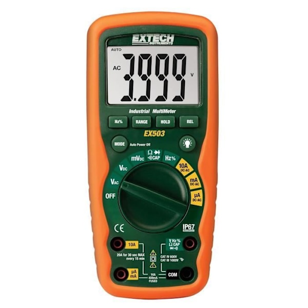 Multimeter - Extech - EX503 - CAT IV-600 V - Vattentålig IP67 - Digital