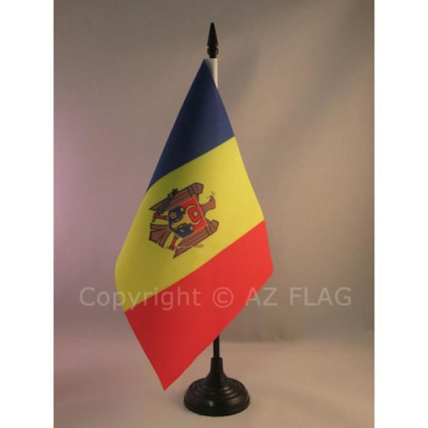 Moldaviens bordsflagga 21x14cm - Moldavisk Hau ... Svart