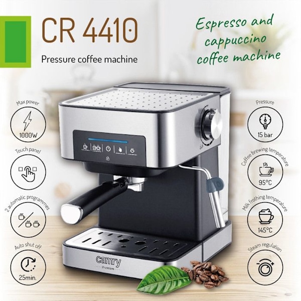 Kaffemaskin - CAMRY - CR 4410 - 15 bar - Tank 1600 ml - Berøringspanel