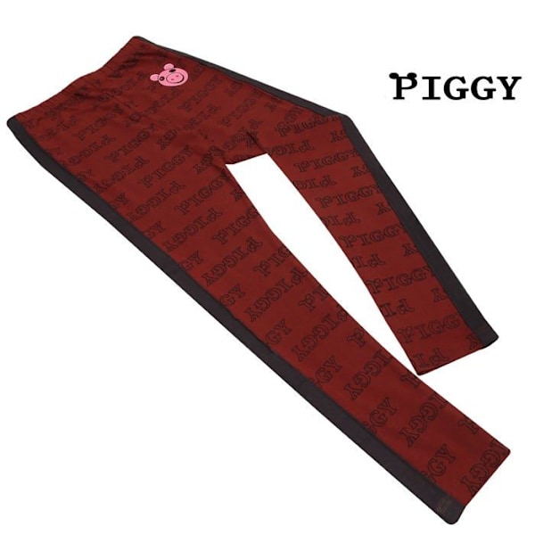 Leggings - jeggings - treggings Popgear - PGY90021GLG45 - Piggy Face Hip Print Girls Leggings Burgundy/Black Girl Byxor Vinröd/svart 7-8 år gammal