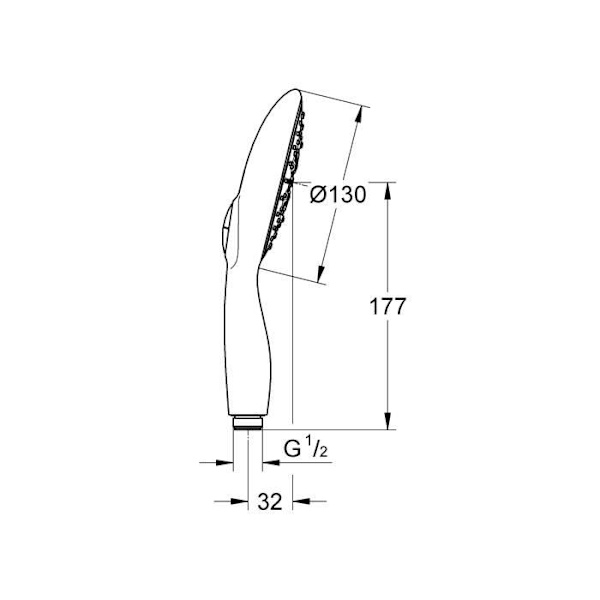 GROHE Vitalio Rain 130 4-jet handdusch - Krom Grå krom