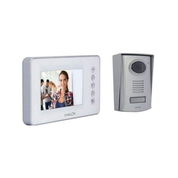 CHACON 4-tråds färg 4,3" handsfree videointercom med mörkerseende Vit