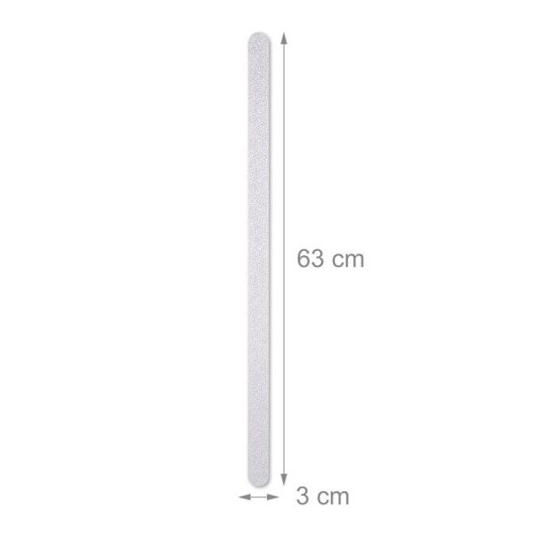 Relaxdays Anti-halk remsor set med 17 längder 60 cm självhäftande duschkakeltrappa, transparent transparent