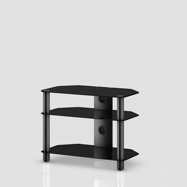 NEO Design Neo 370, svart, bärbart platt golvstativ, aluminium, glas, 81,3 cm (32\"), 50 kg, 4 hjul(ar)