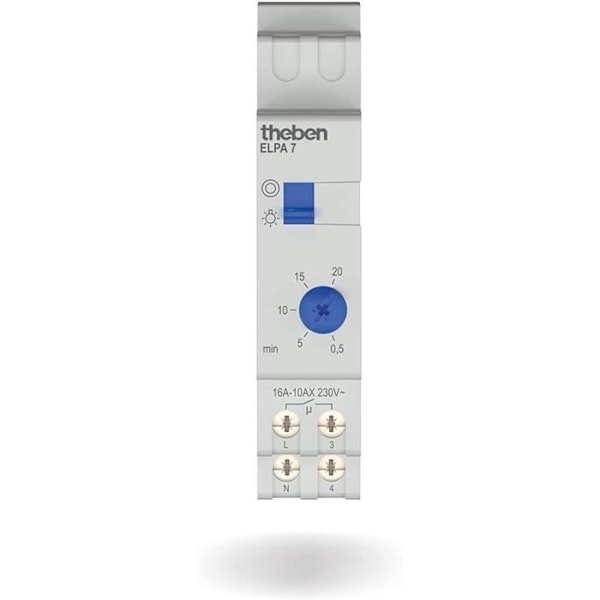 Theben 0070002 ELPA 7 Trapptimer, elektronisk, automatisk detektering 3 eller 4 ledare, 600 W LED