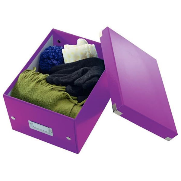 Click & Store A5 Förvaringslåda - LEITZ - Lila - Laminerad kartong - Vikbar - 200x148x250 mm Lila