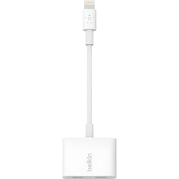 Laddningskabel för ljud - BELKIN - Lightning/Lightning-adapter - 11,5 cm - Vit - Ljudladdning