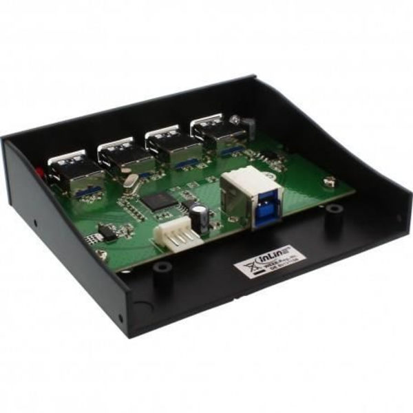 USB-hubb - InLine - 4 portar - USB 3.0 - Kompatibel med USB 2.0 - Svart