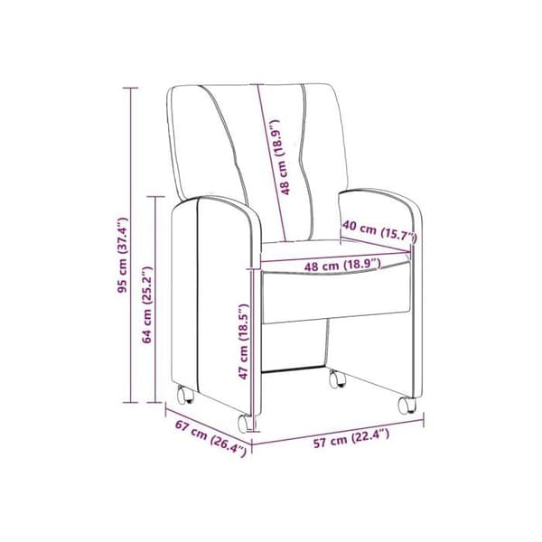 Moderna matstolar - vidaXL - Mörkgrå - Faux mocka - 57x67x95 cm - Polstrad - Ergonomisk