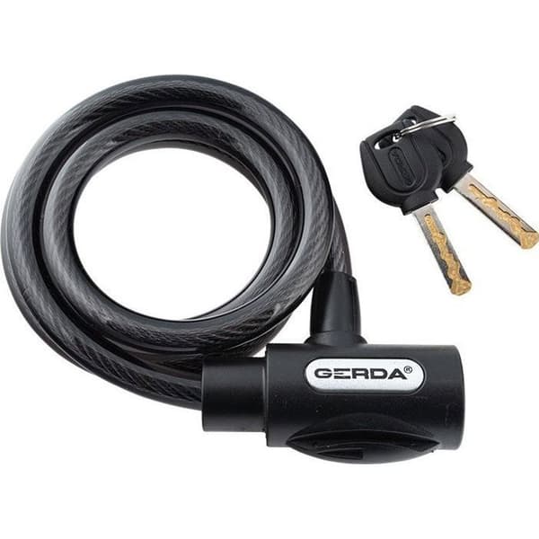 Cykellås GERDA FLEX 1200/8V - Universalkabel svart, nyckellås Svart