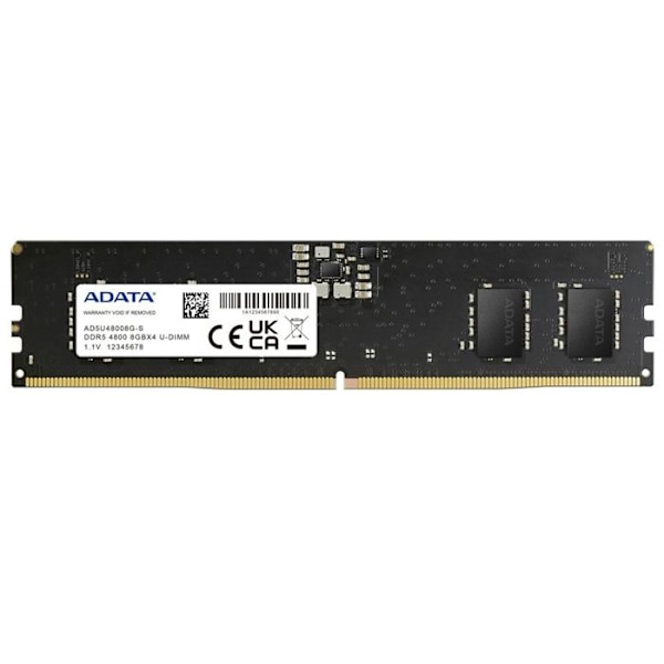 PC RAM-minne 8GB DIMM DDR5 Adata PC5-38400 4800 MHz - svart - TU