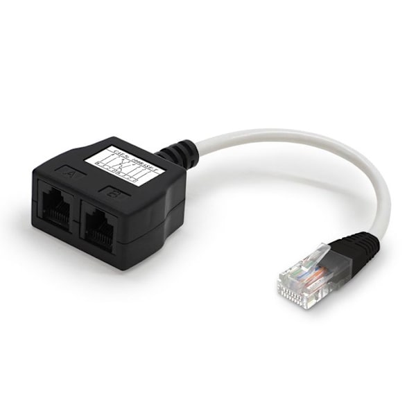 Waytex 35051 RJ45 nätverksdelare Cat 5E Ethernet splitter Oskärmad 1 hane till 2 honor