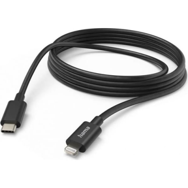 Hama Essential Line - Lightning-Cabel - USB-C männlich bis Lightning männlich - 3 m - Schwarz - geformt, unterstützt