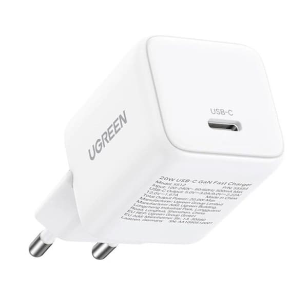 Laddare - UGREEN - X513 - 30W USB-C - GaN - USB-C-kabel 1 m Vit