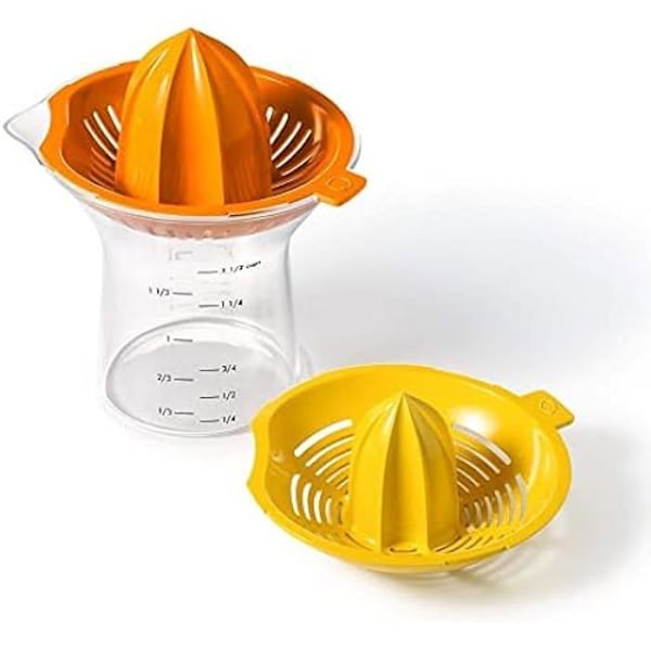 Citruspress och apelsin 2 i 1 - OXO - Modell med måttkanna - Ergonomisk design - BPA-fri - 350 ml Gula