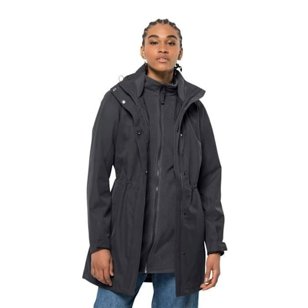 Jack Wolfskin Ottawa damkappa - svart - XL Svart XS