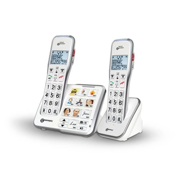 GEEMARC AMPLIDECT 595-2 FOTO trådlös trådlös telefon för senior + extra handenhet