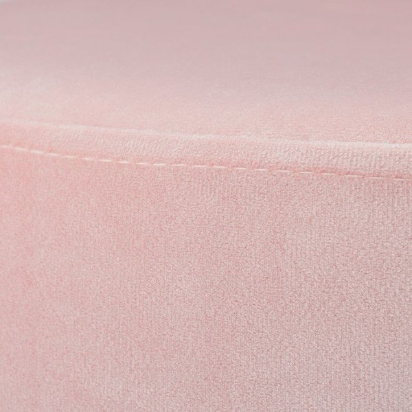 Relaxdays pouf coiffeuse, rund, elegant, gyllene metallben, modern, sammetspall, HxD: 40x40 cm, rosa rosa, guld