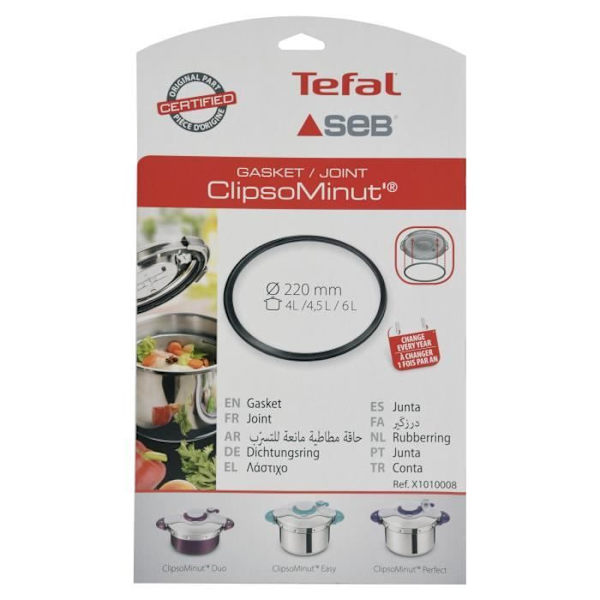 SEB Joint Clipso Minut 4,5L / 6L invändig Ø 220 mm Svart