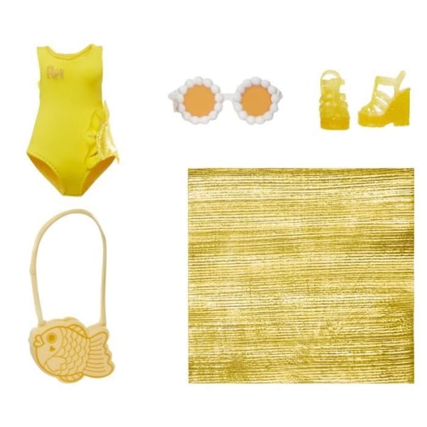 Rainbow High Swim & Style - Leddocka 27 cm - Sunny (Gul) - Baddräkt + Pareo - från 4 år Gul