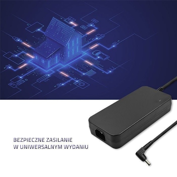 Laddare - nätadapter Qoltec - 51531 - Strömförsörjning för bärbar dator 150 W, 2,5 mm, 7,7 A, 19,5 V ()
