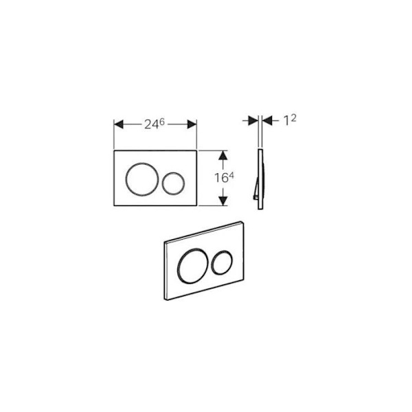 WC dubbelspolplatta DUOFIX SIGMA 20 vit/krom - GEBERIT - 115.882.KJ.1 Vit