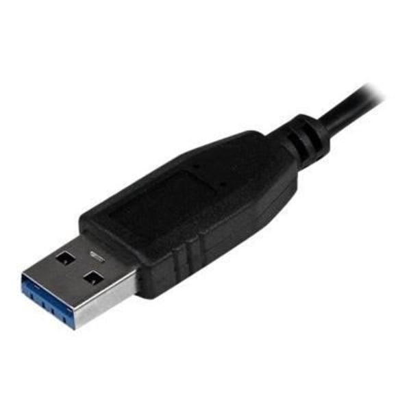 4-portars USB 3.0-nav med integrerad kabel - Svart - Bärbar mini-USB-hubb - USB3-hubb - ST4300MINU3B