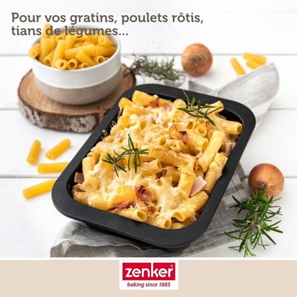 Ugnsform - Zenker - 7280 - 24 x 17,5 cm - Non-stick stål - För små portioner Svart