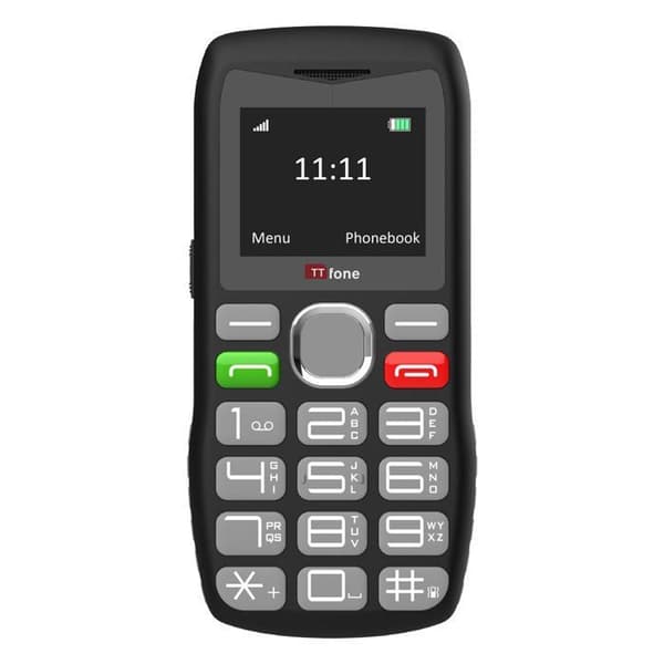 TTFONE TT890 - 4G seniortelefon, stora knappar, SOS-knapp, USB-C, Bluetooth, 1,8" skärm svart