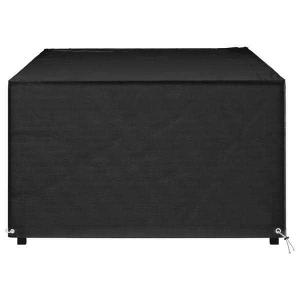 vidaXL Trädgårdsmöbelöverdrag 12 öljetter 213x132x75cm Rektangulär 319296 Svart