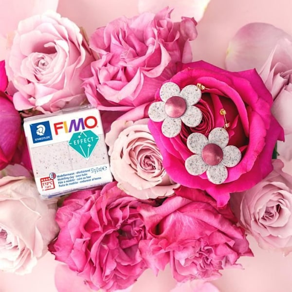 Modelllera - FIMO - Effekt 8010 - Botanisk - Rosa - Idealisk för nybörjare och amatörartister botanisk