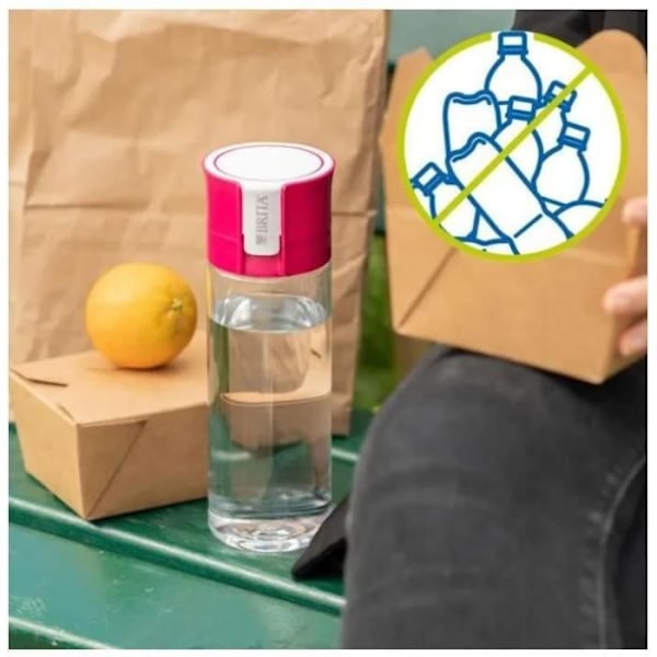 BRITA rosa transparent filterflaska - 1 MicroDisc-filter ingår rosa