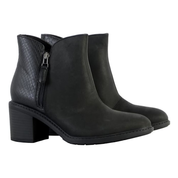 Clarks Scene ankelstövlar med dragkedja för kvinnor i svart läder - bred 6 cm klack Svart 38