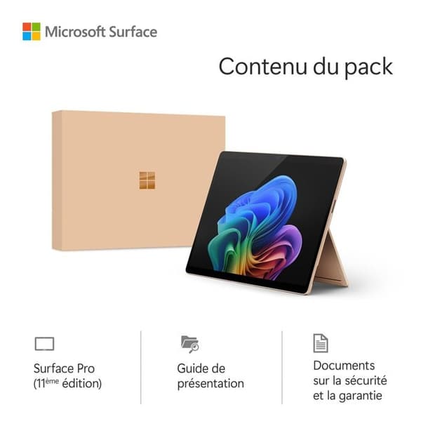 Microsoft Surface Pro 11:e generation 13’’ Copilot+PC Snapdragon X Elite 16 GB RAM 512 GB SSD Pekskärm Dune