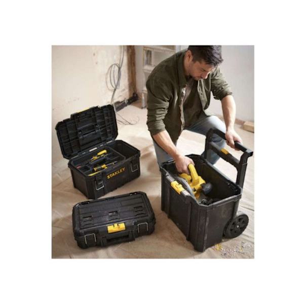 3 i 1 vagn - STANLEY - STST83319-1 - 4 hjul - Kapacitet 45 kg - Teleskophandtag Svart