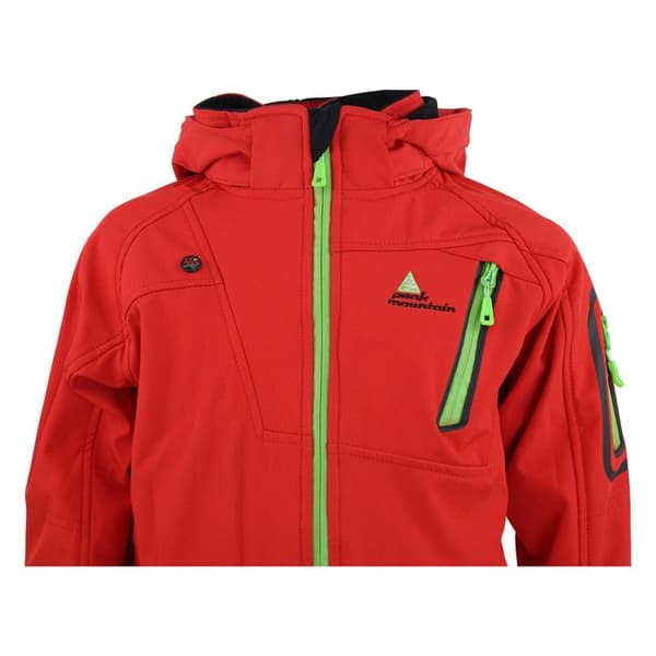 Peak Mountain Ecolok softshell jacka för barn - röd - 12 år Röd 16 år gammal