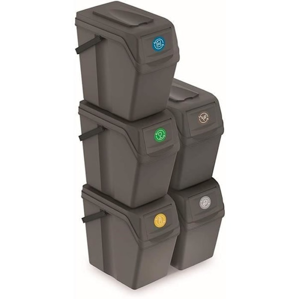 Sorteringskärlsats 5x25 L grå ISWB25S5 Sortibox Grå