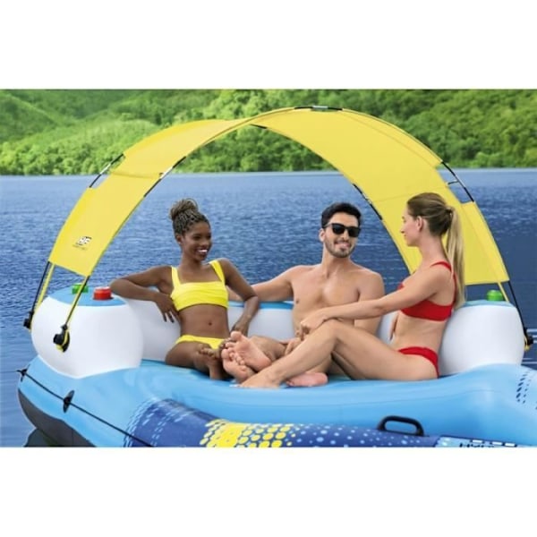 BESTWAY Gigantisk ö ö Summer Oasis™ 3,05 x 1,86 x 58 cm, 4 vuxna (360kg), Inflata-Shield™, 4 kopphållare, nätbotten