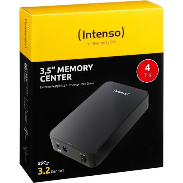 Desktop extern hårddisk - INTENSO - 3,5' - 4 TB - Svart