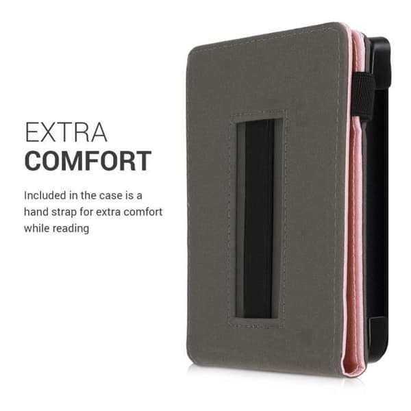 kwmobile Fodral för Pocketbook Touch Lux 4/Basic Lux 2/Touch HD 3 e-läsare - E-läsarfodral i konstläder - Skyddsfodral
