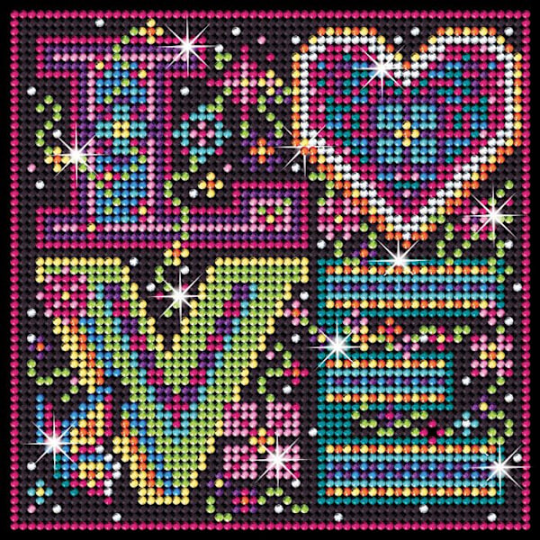 "Tableau Sequin Art Strass och diamanter Kärlek"