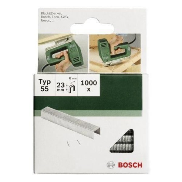 Bosch 2609255827 Set med 1000 smala ryggklammer Typ 55 Bredd 6 mm Tjocklek 1,08 mm Längd 16 mm