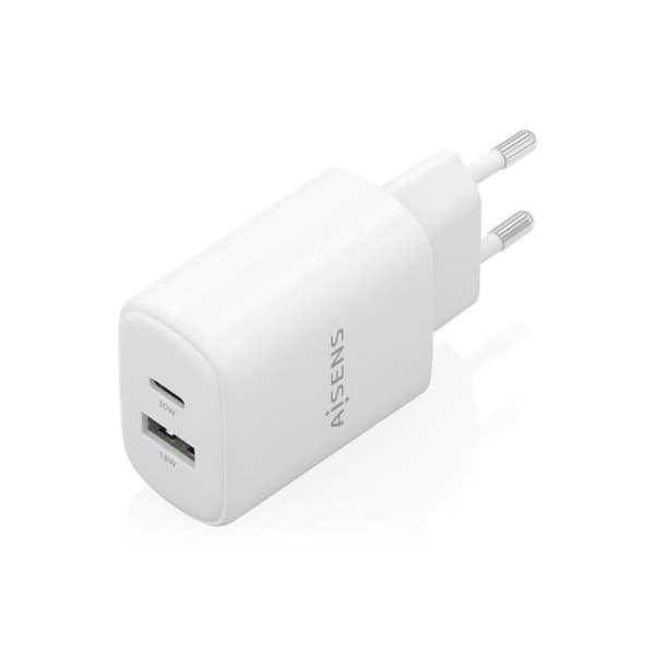CARGADOR AISENS GAN 30W 1XUSB-C PD3.0 QC4.0 1XUSB-A QC3.0 VIT