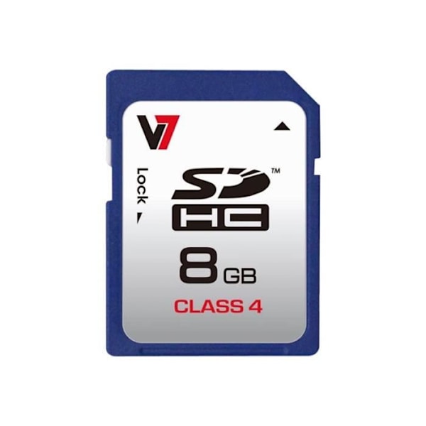 8GB Class 4 V7 SDHC Flash-minneskort - Blå