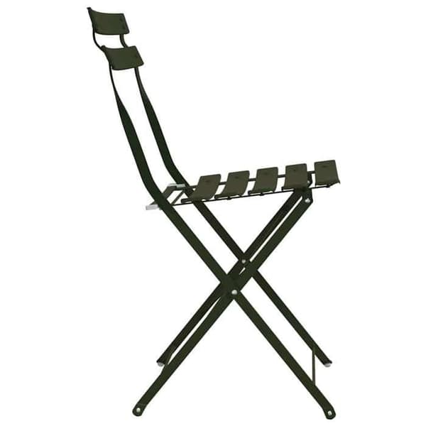 vidaXL Fällbar trädgårdsstol 2 st Grön 42 x 46 x 82cm Metall 42002955