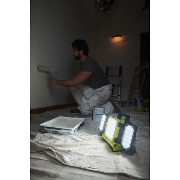 RYOBI - Trippel LED-ljuspanel 18V ONE+ Hybrid - 3 intensiteter - 360° sidopaneler, 130° centralpanel - RLPH18-0 Grön / Träkol