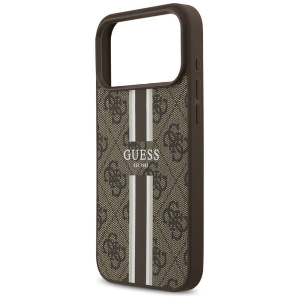 Guess Hardcase 4G Tryckt Randig MagSafe för iPhone 17 Pro Max - Brun Brun