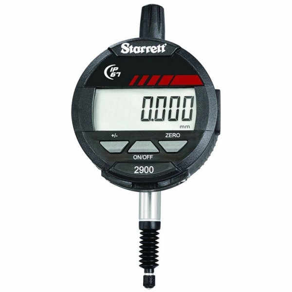 Starrett - 2900-1M - 2900-1M LCD elektronisk indikator, 8 mm stamdiameter, 0-12 mm räckvidd, 0,001 mm gradering