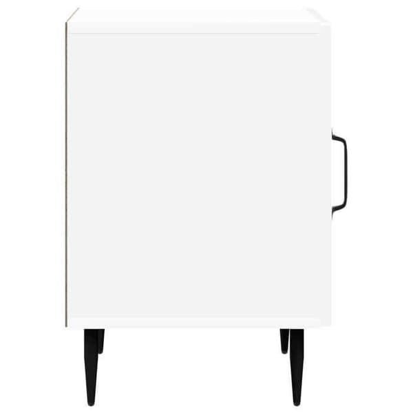 vidaXL Sängbord Vit glansig 43 x 34,5 x 50 cm 894803