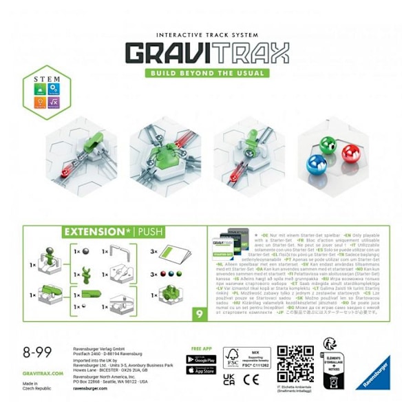 Ravensburger Gravitrax Extension Push magnetiskt byggset Flerfärgad
